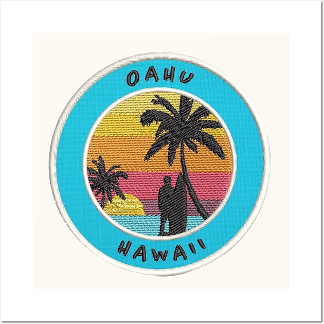 Oahu Hawaii Patch Wall Art by HaleiwaNorthShoreSign